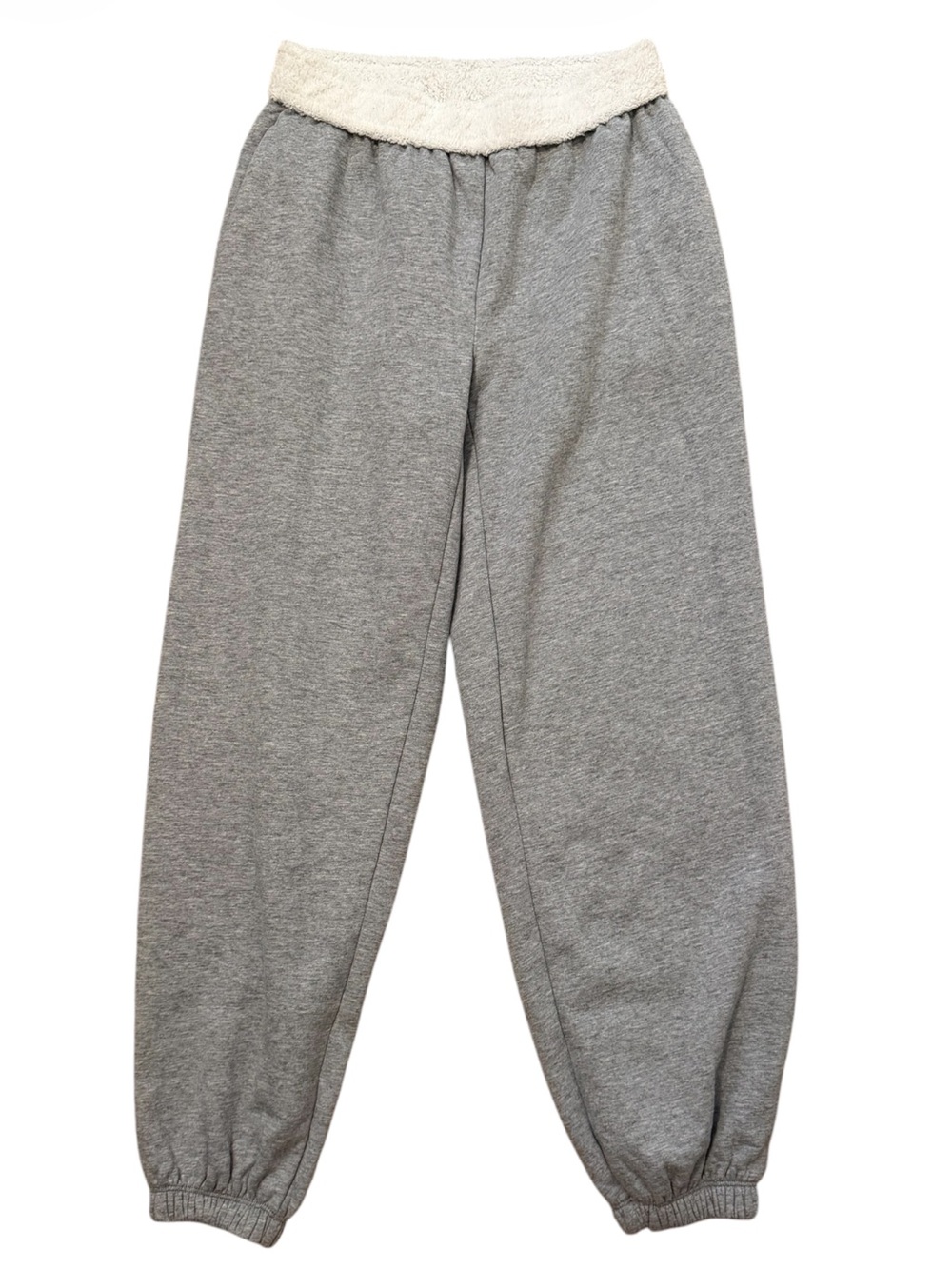 NO BOUNDARIES Gray Joggers with Faux Fur Lining